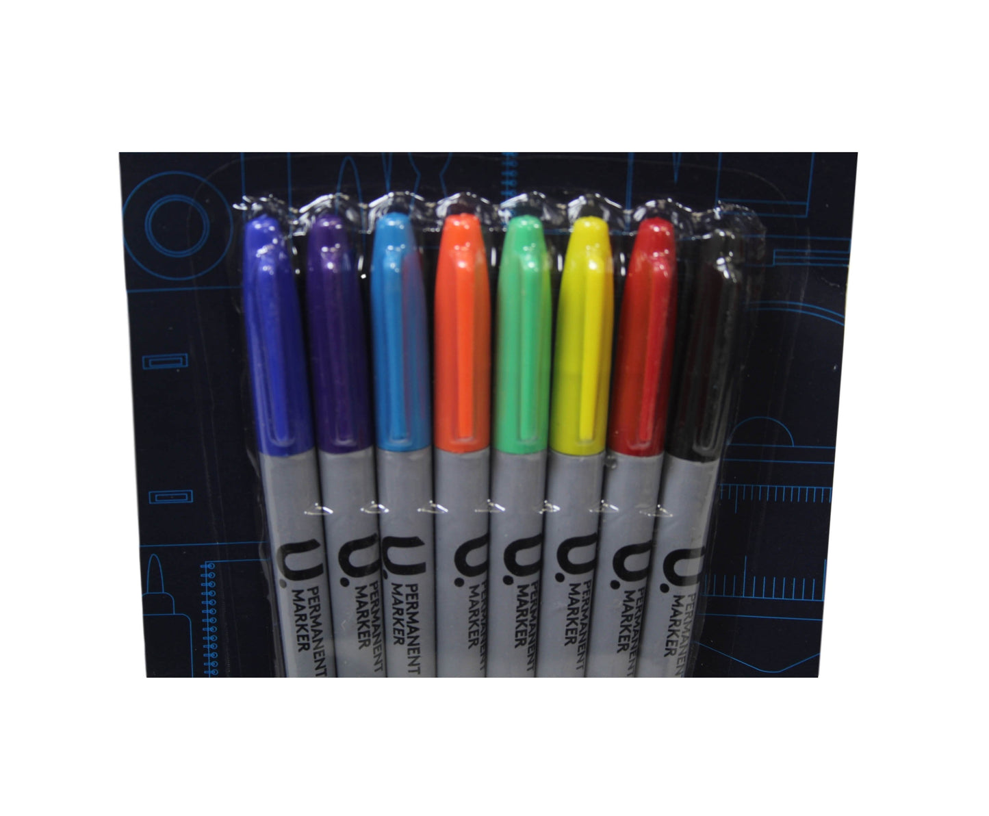 8 Pack Permanent Solid Assorted Colour Fine Liner Markers 14 x 1.5cm Pen P2381 (Large Letter Rate)