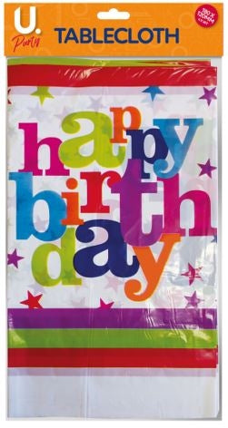 Happy Birthday Tablecloth 180x108cm P2764 (Parcel rate)
