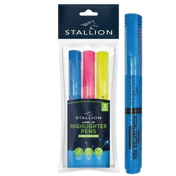 Highlighters, 3pk Assorted P3063 (Parcel Rate)