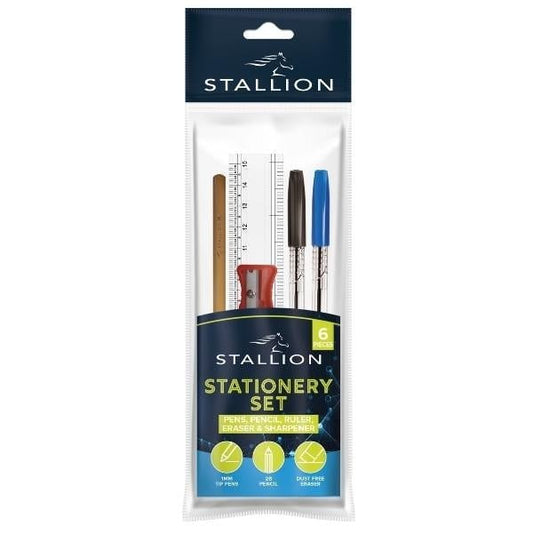 6 Piece Stationery Kit Student School College Home P3070 (Parcel Rate)