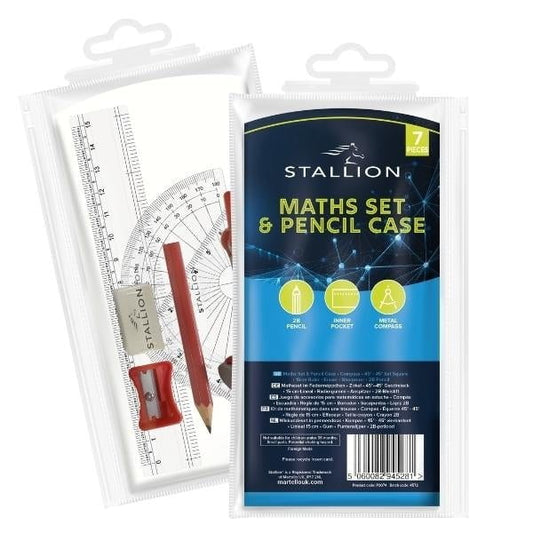 Maths Set And Pencil Case Geometry School Home College P3074 (Parcel Rate)