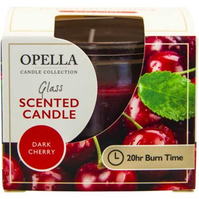 Opella Beautifully Scented Candle In Glass Jar Dark Cherry Fragrance 6 x 8cm CDJARDC (Parcel Rate)