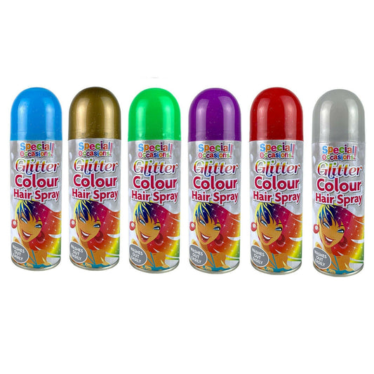 1 Pc Glitter Colour Hair Spray Temporary Washable Random Colour Sent 5509 (Parcel Rate)