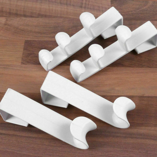 Over Door The Hooks White Plastic 12-13cm 4pk 2931 (Parcel Rate)