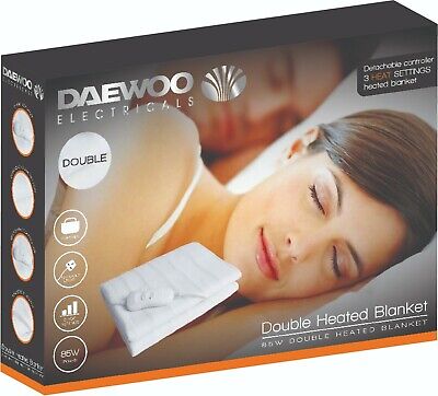 Daewoo Double Electric Under Blanket 3 Heat Settings 85W HEA1486 (Parcel Rate)