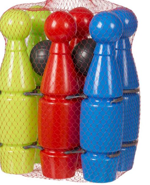 Childrens colourful Bowling Pins And Balls 0060093 (Parcel Rate)