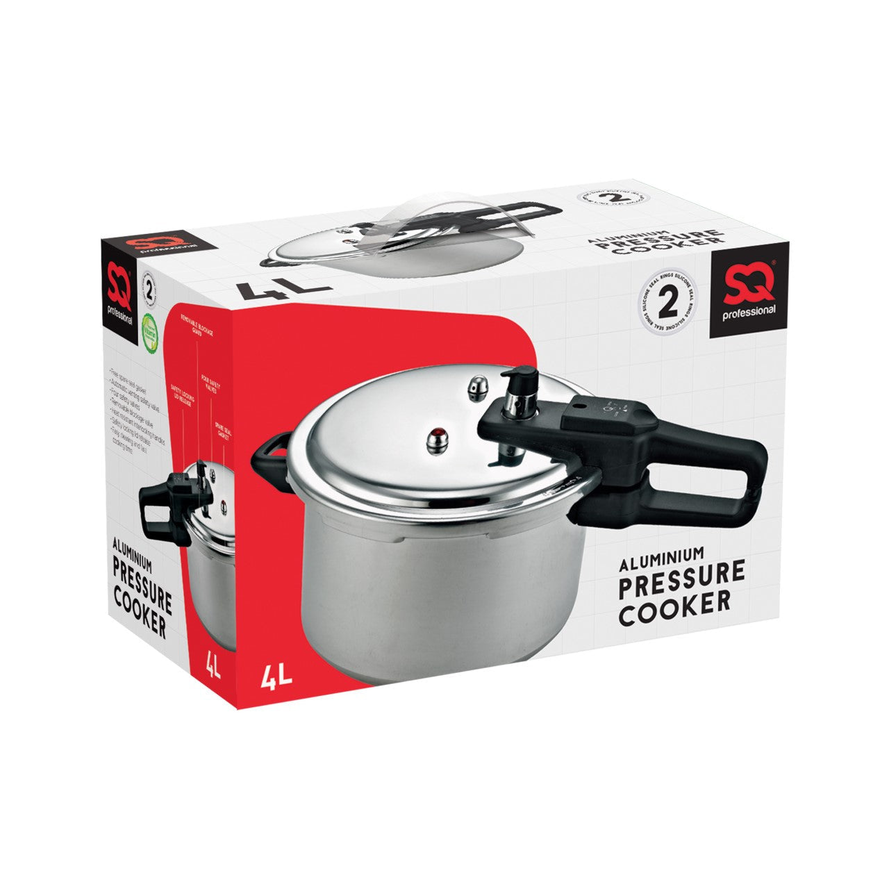 SQ Professional Aluminium Pressure Cooker 4 Litre 10046 (Big Parcel Rate)