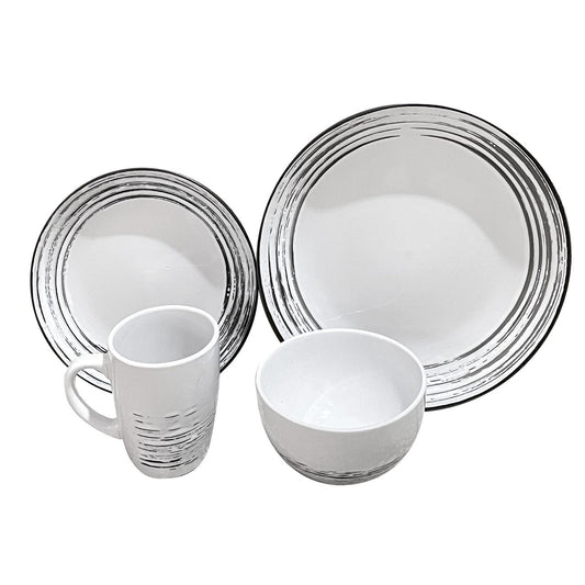 Durane Dinner Set 16pc Plates Bowls Mugs White 10212 (Parcel Rate)