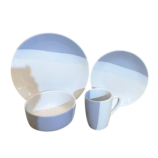 Durane Dinner Set 16pc Plates Bowls Mugs Tris Blue 10216 (Parcel Rate)
