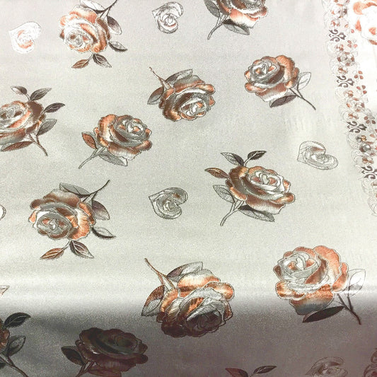 Durane Plastic Table Cover Roll Copper Floral Design 1.37x20m CC-39-54H 10249 (Big parcel rate)