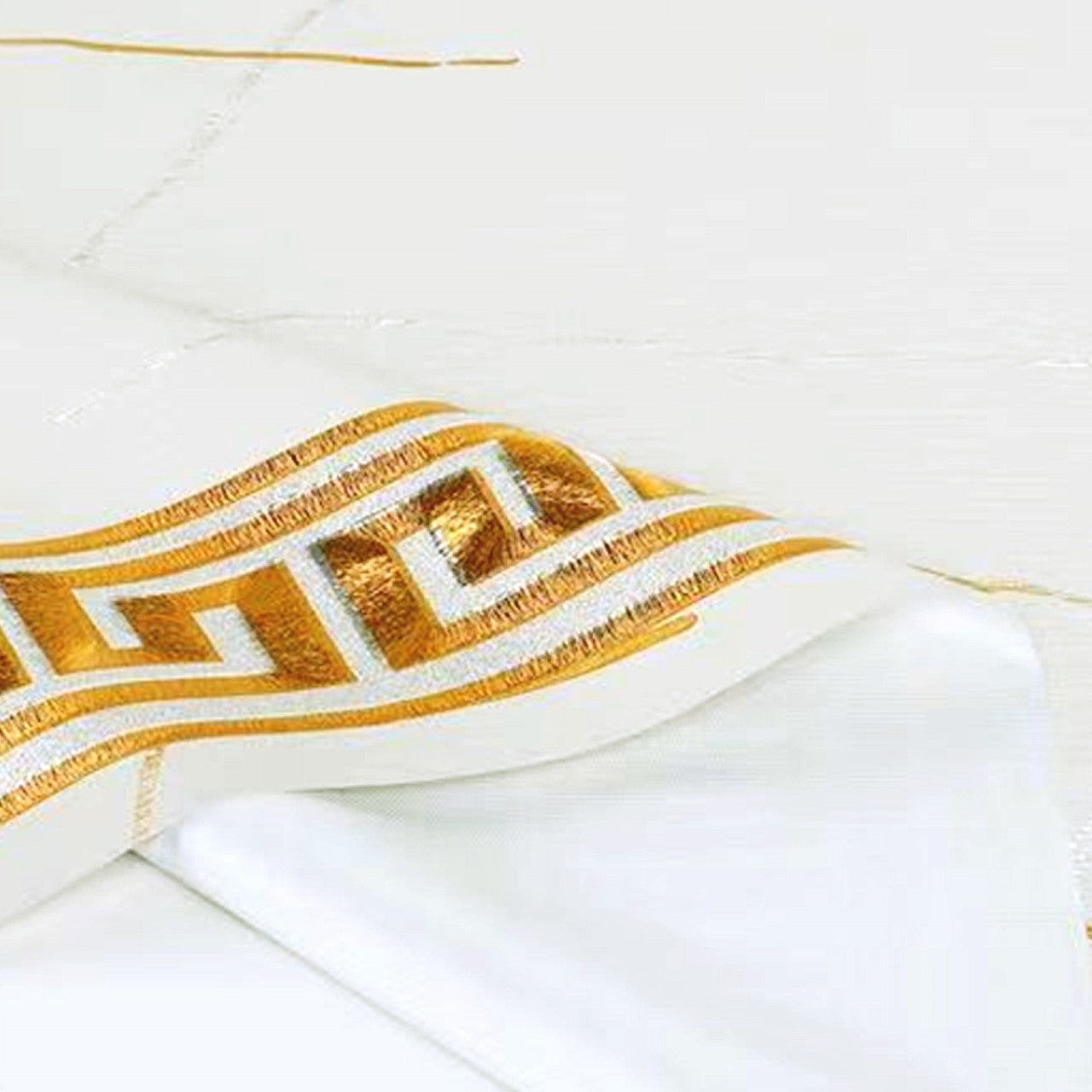 Durane Plastic Table Cover Roll White Marble Gold Pattern Design 1.37x20m DR-8339E 10263 (Big parcel rate)