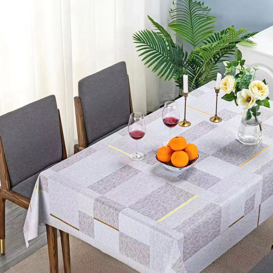 Durane Plastic Table Cover Roll Grey Square Design 1.37x20m QS-8535 10274 (Big parcel rate)