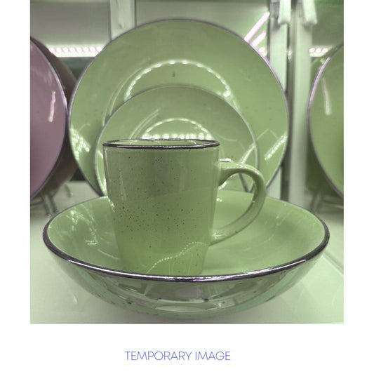 Durane Gold Rim Dinnerware Set 16pc Assorted Speckled Colours 10497 (Parcel Rate)