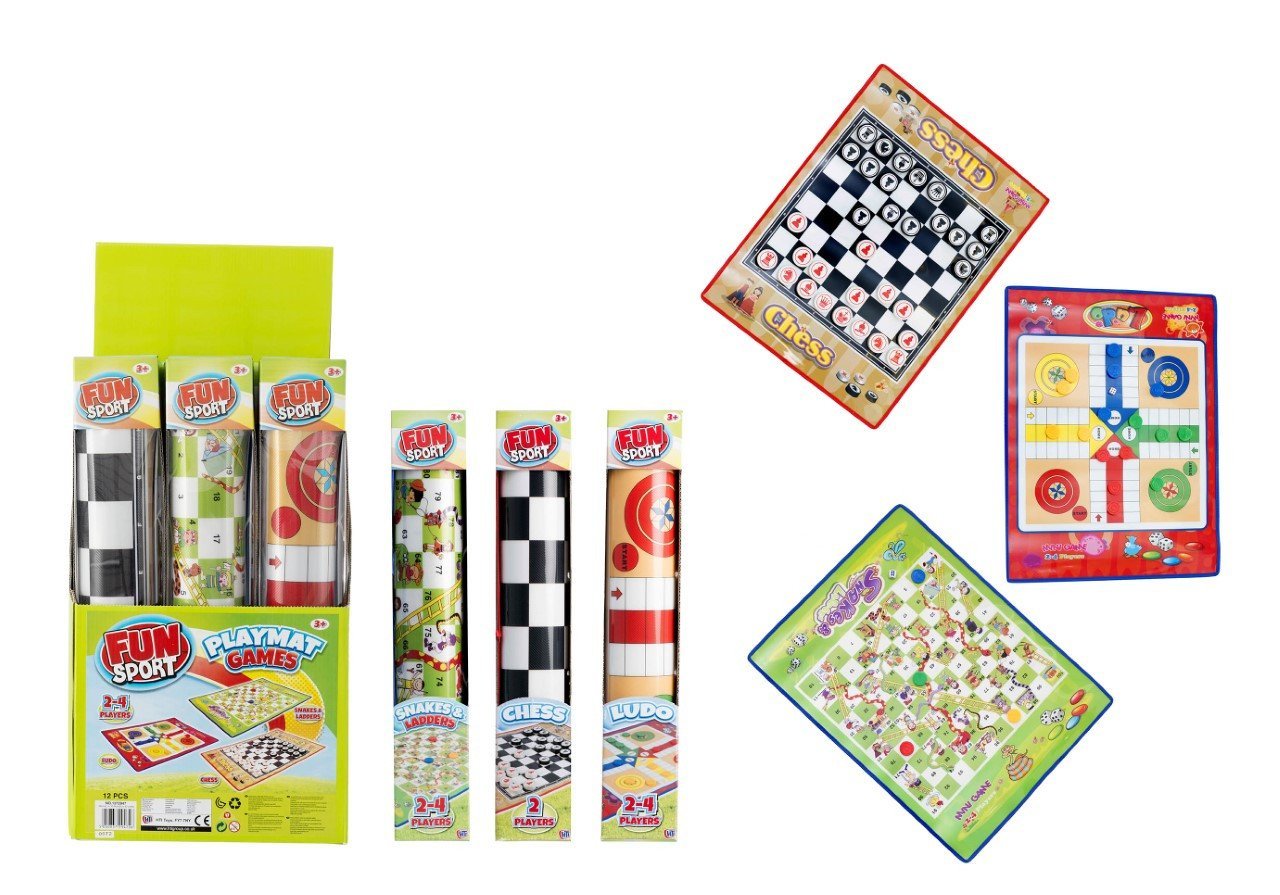 Family Fun And Games Play Mats Assorted Games Chess Ludo Snakes & Ladders  9471 (Parcel Rate)