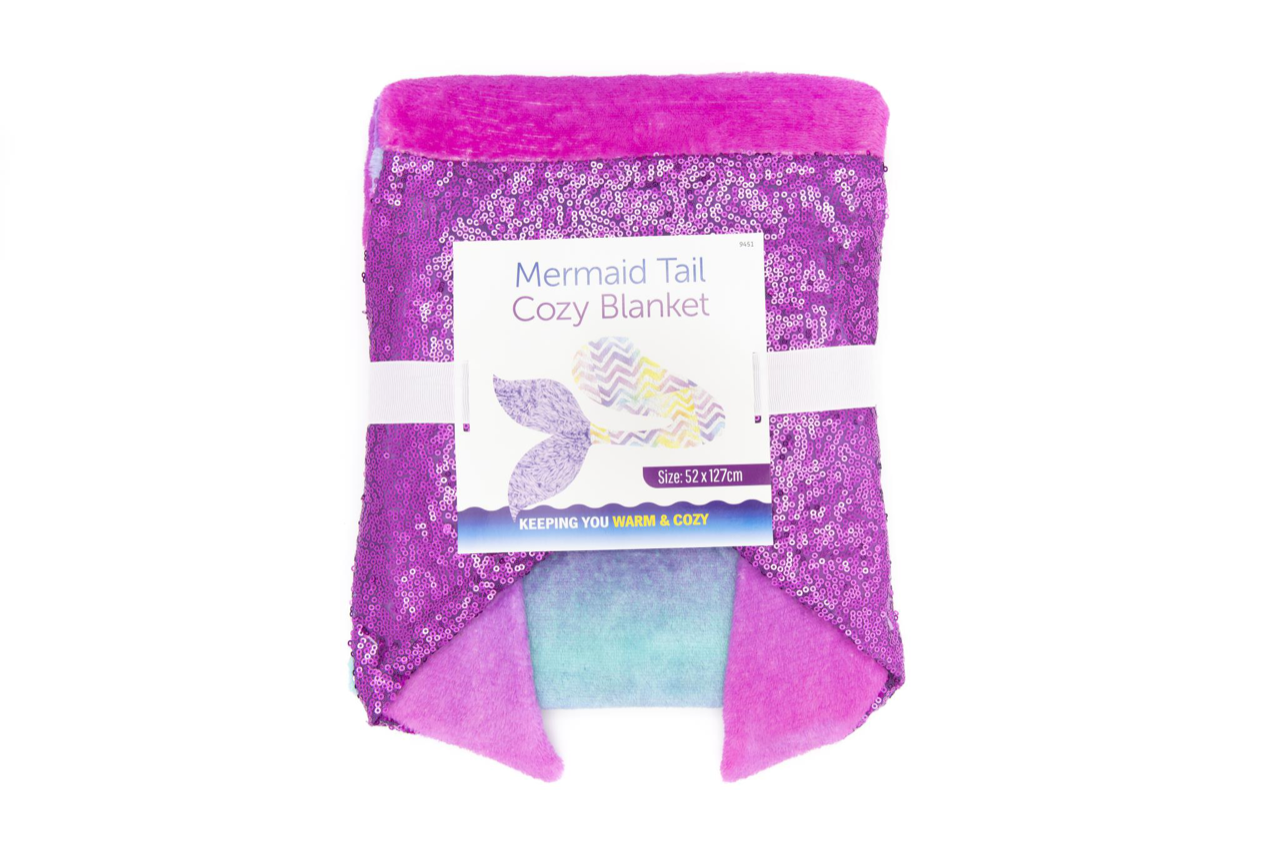 Mermaid Tail Cozy Blanket Plush Ombre Unreversed Sequin Tail 9451 (Parcel Rate)p