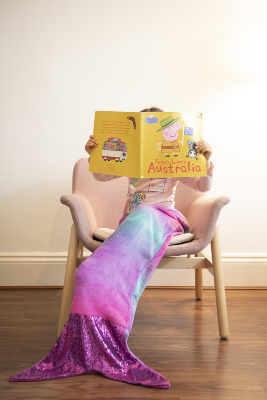 Mermaid Tail Cozy Blanket Plush Ombre Unreversed Sequin Tail 9451 (Parcel Rate)p