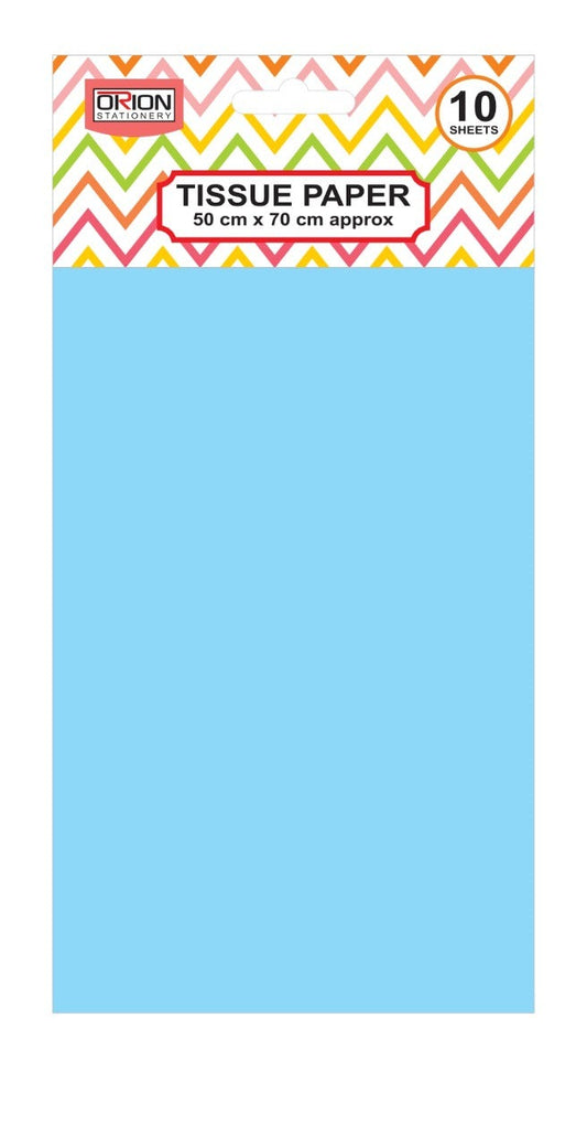 Tissue Paper Pack Size 50 x 75cm 10 Sheets Baby Blue BB2003 (Parcel Rate)