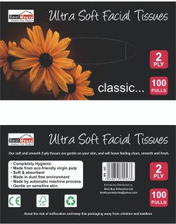 Ultra Soft Facial Tissue Classic 2 Ply 100 Pulls BB947 (Parcel Rate)