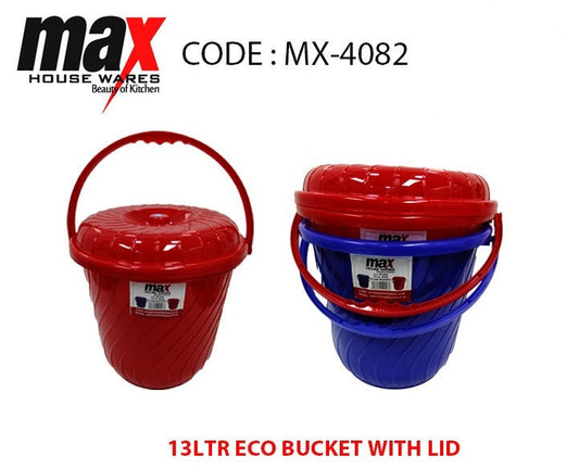 13 Litre Eco Bucket With Lid And Handle Home MX4082 (Parcel Rate)
