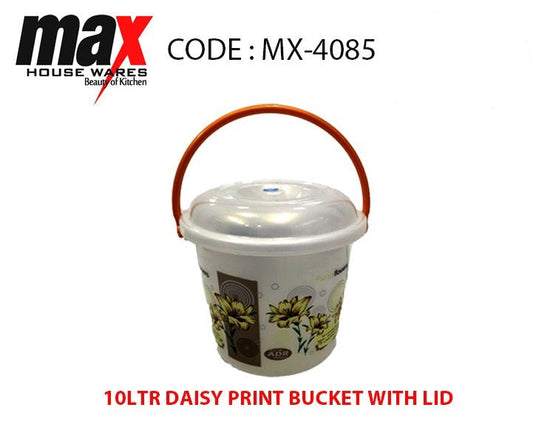 10 Litre Daisy Print Bucket Home Kitchen MX4086 (Parcel Rate)