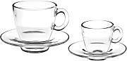 12 Piece GLASS Breakfast Set Tea Party High Quality Tea Saucer Cup Set 95307 (Parcel Rate)